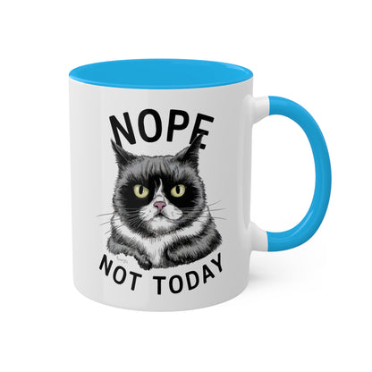 No, hoy no - Taza de café colorida de 11 oz