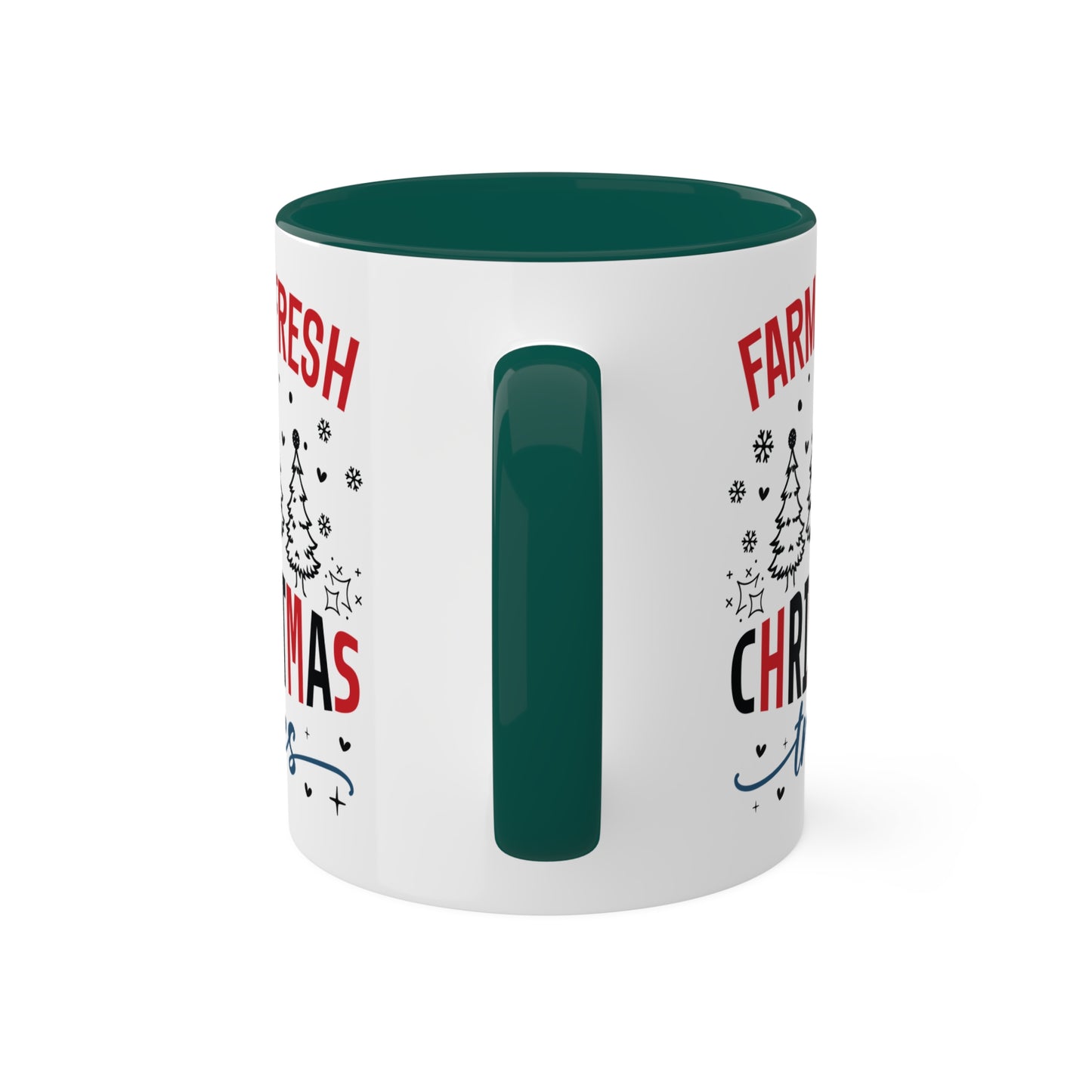 Farm Fresh Christmas Trees - 11 oz Colorful Holiday Gift Mug