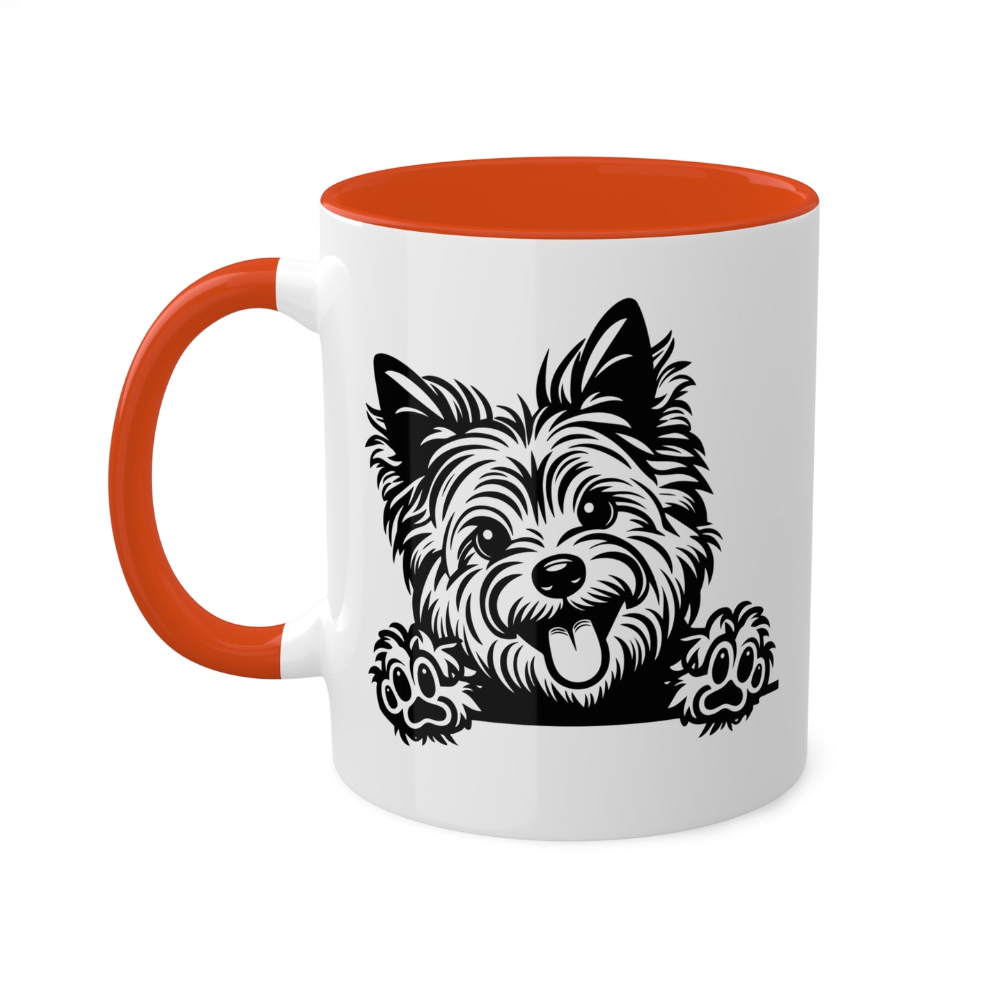 Taza de café con cara de perro terrier australiano, regalo, taza colorida de 11 oz