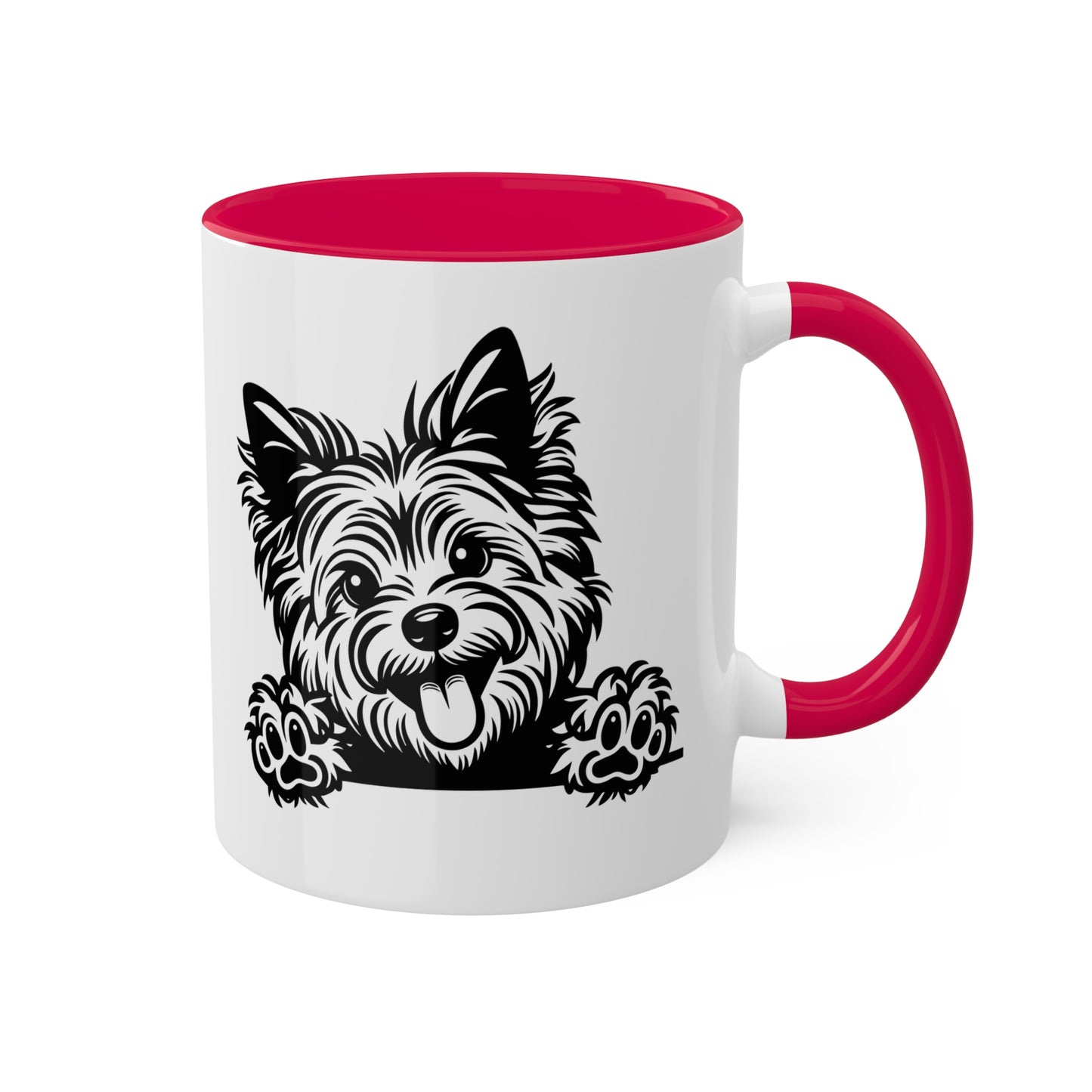 Taza de café con cara de perro terrier australiano, regalo, taza colorida de 11 oz