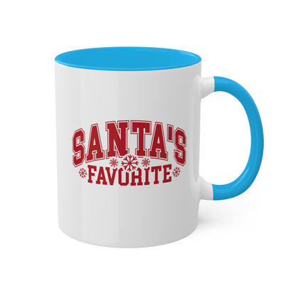 Taza de regalo navideña de 11 oz con el favorito de Santa