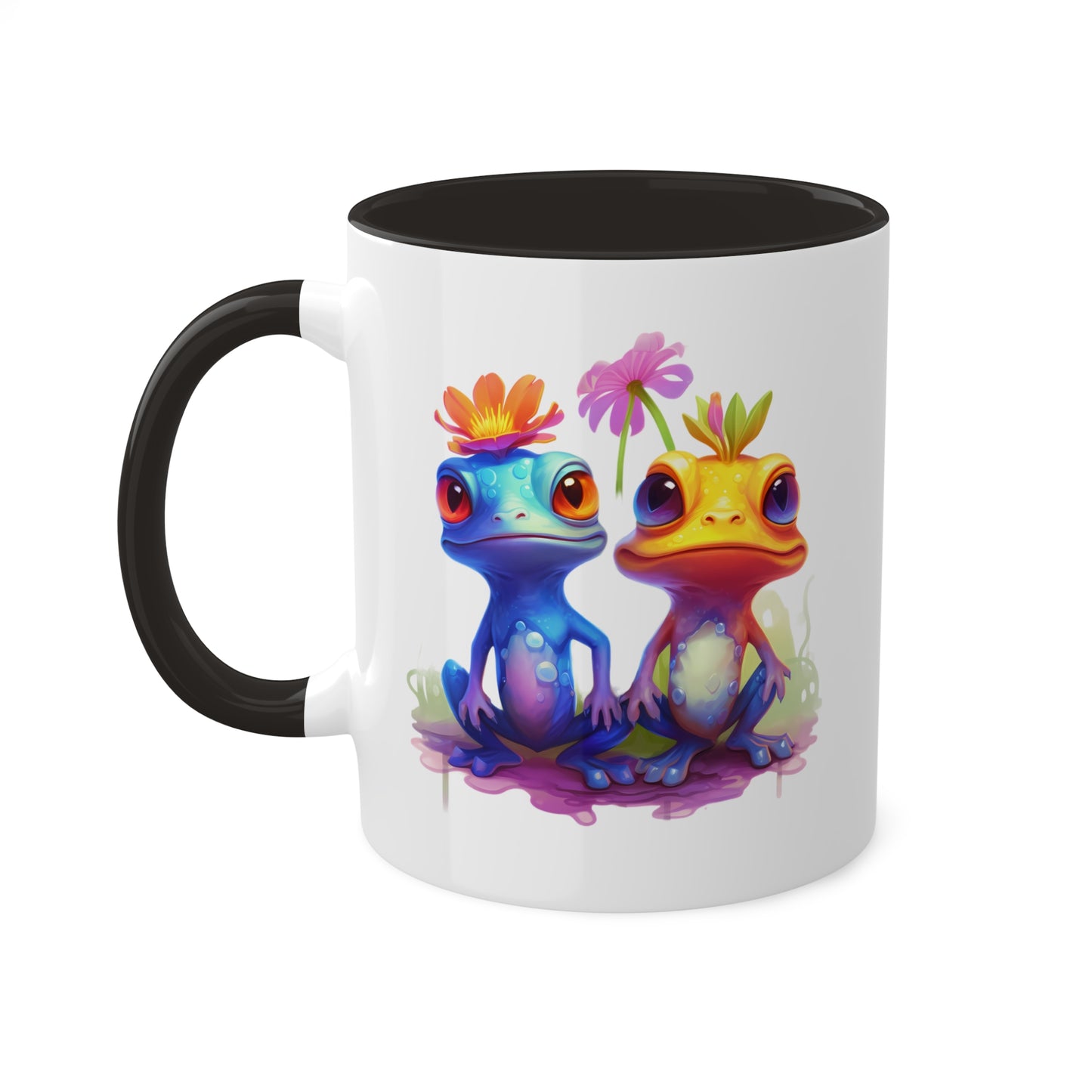 Two Cute Little Frogs Sitting - 11 oz Colorful Coffee Mug