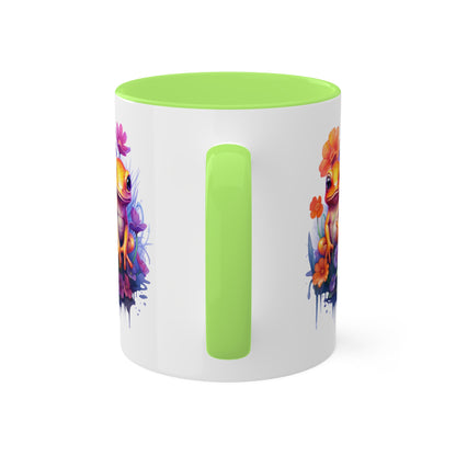 Two Adorable Little Frogs Sitting Peacefully - 11 oz Colorful Coffee Mug