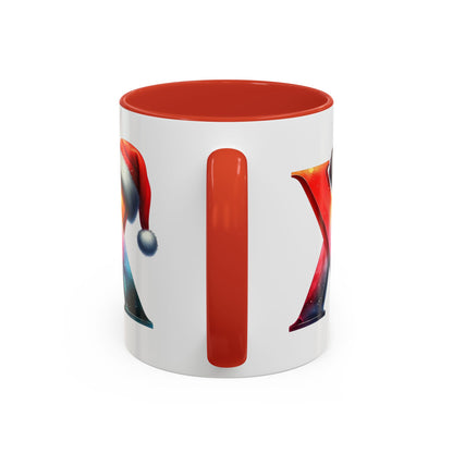 Taza con la letra "X" del alfabeto navideño (11, 15 oz)