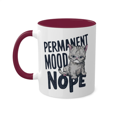 ESTADO DE ÁNIMO PERMANENTE Nope - Taza de café colorida de 11 oz