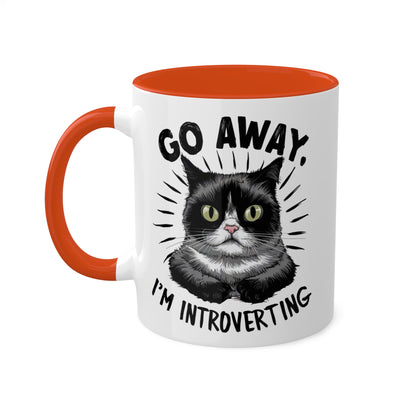 Go Away I'm Introverting - Funny Grumpy Cat - 11oz Colorful Mug