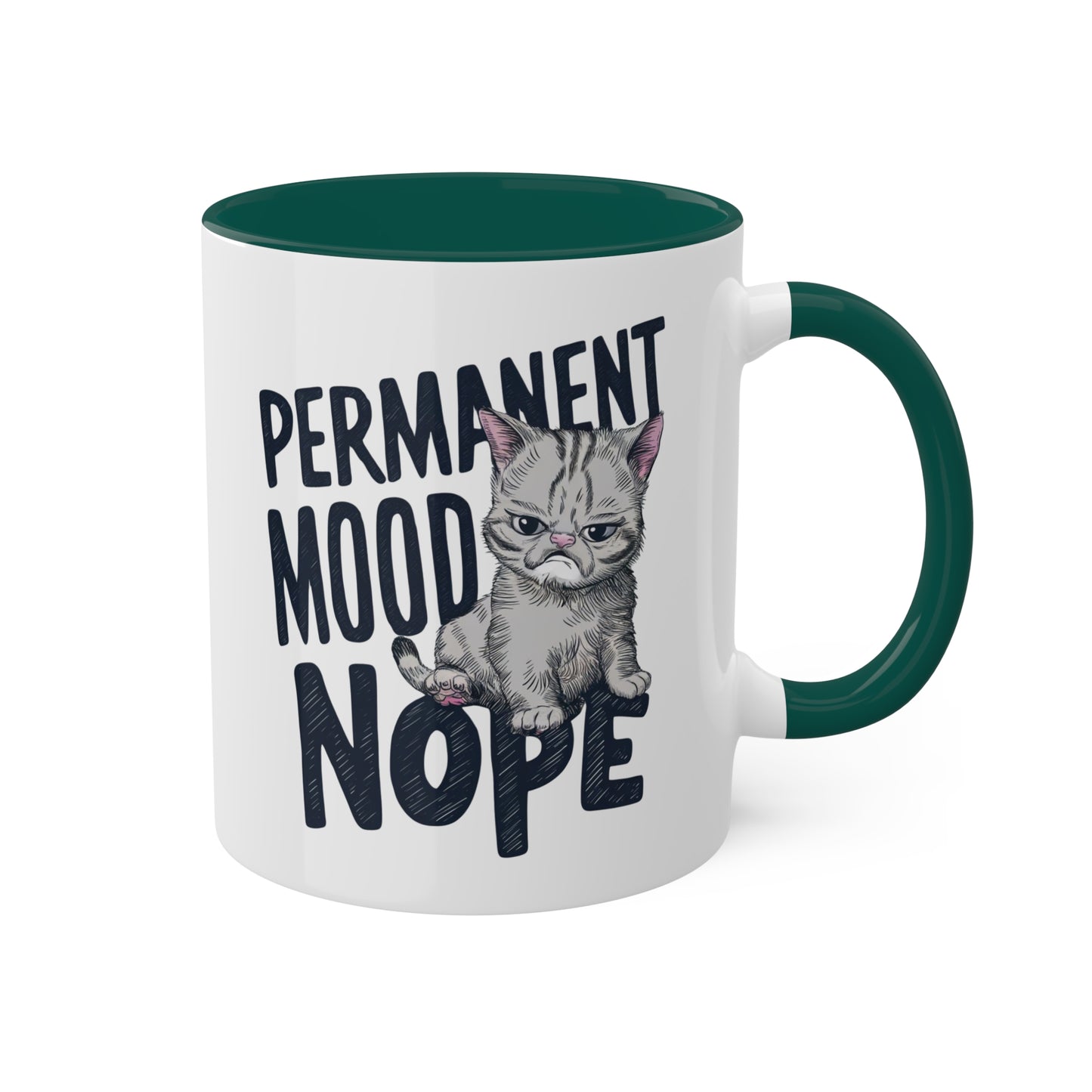 ESTADO DE ÁNIMO PERMANENTE Nope - Taza de café colorida de 11 oz