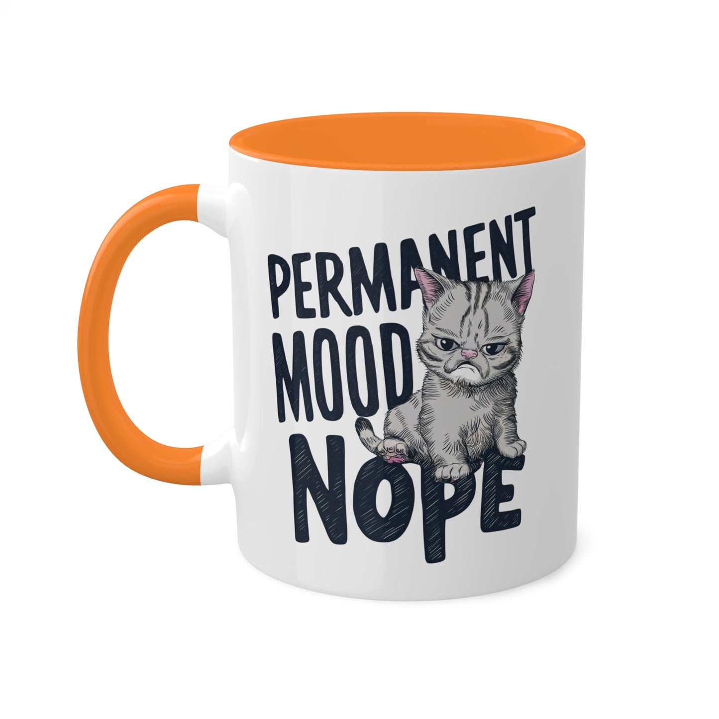 ESTADO DE ÁNIMO PERMANENTE Nope - Taza de café colorida de 11 oz