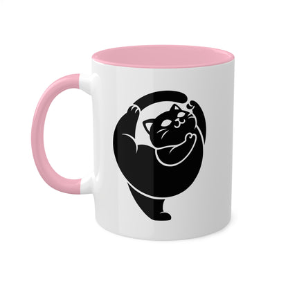 Cute Yoga Kitten In Stretching Pose - 11oz Colorful Mug