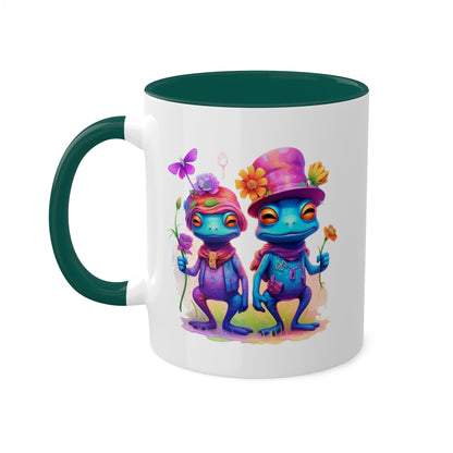 Two Adorable Blue Frogs - 11 oz Colorful & Funny Mug