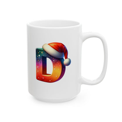 "D" Christmas Alphabet Letter - Holiday Gift Mug (11oz, 15oz)