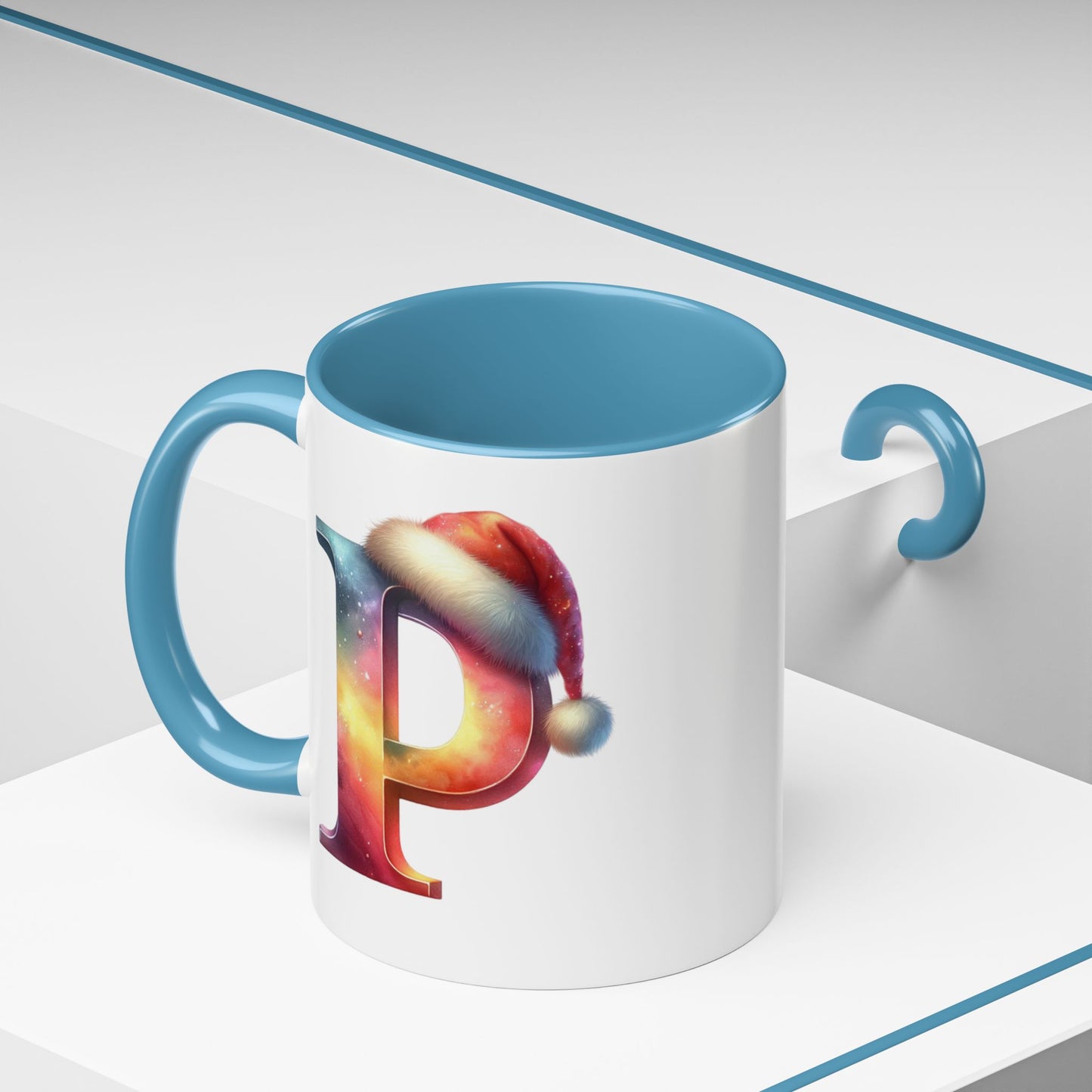 Taza con la letra "P" del alfabeto navideño (11, 15 oz)