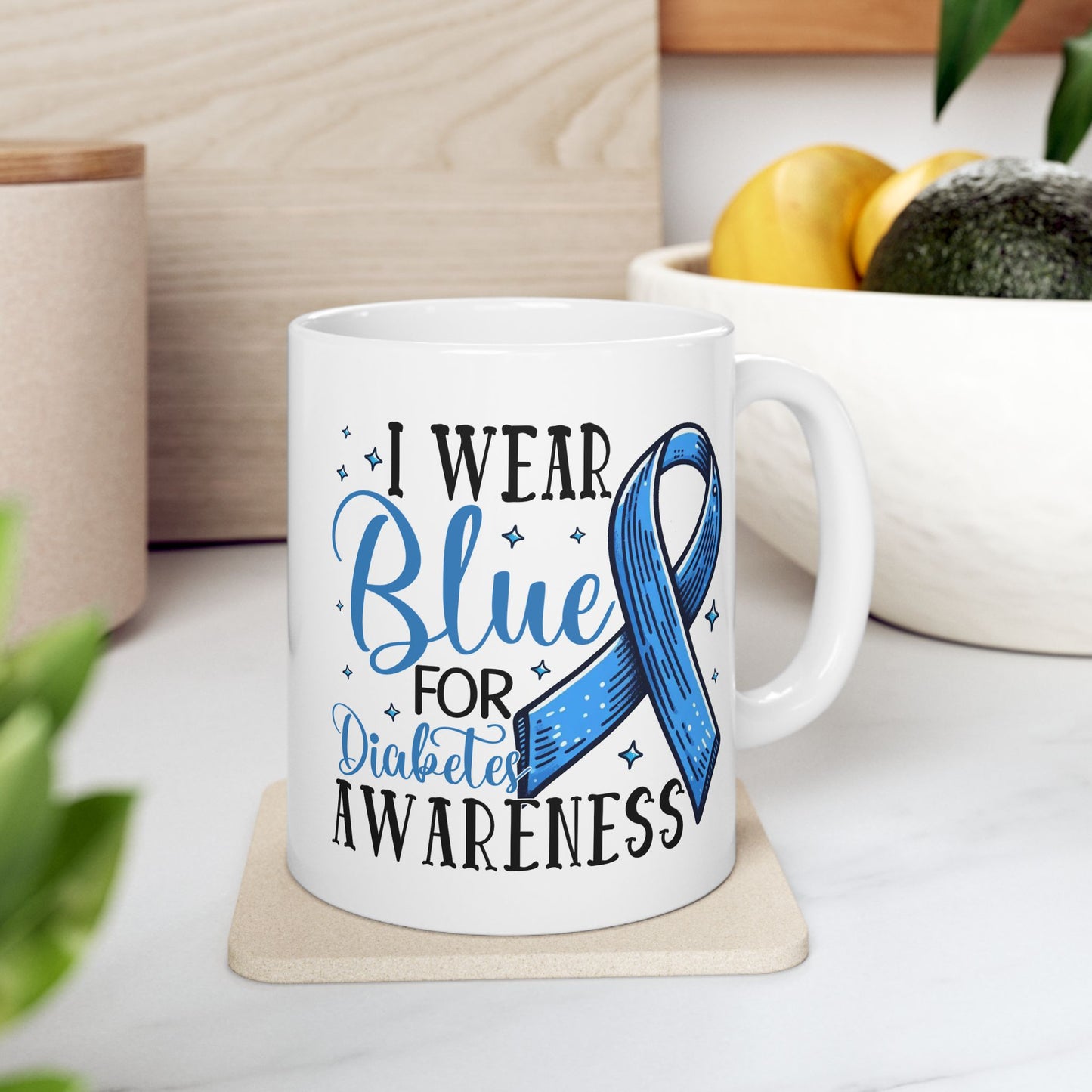 I Wear Blue For Diabetes Awareness Coffee Mug (11oz, 15oz)