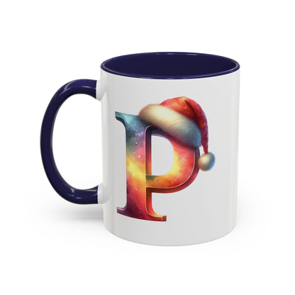 Taza con la letra "P" del alfabeto navideño (11, 15 oz)