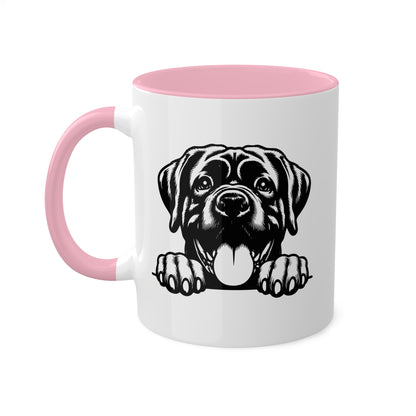 Taza de café con cara de perro mastín, regalo, taza colorida de 11 oz