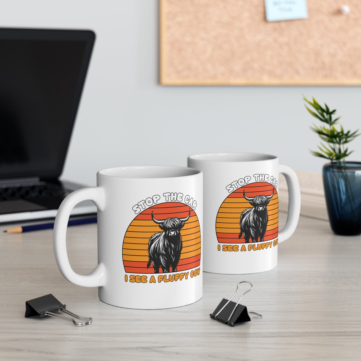 DETÉN EL COCHE, VEO UNA VACA ESPONJOSA - Taza de café de cerámica de 11 oz