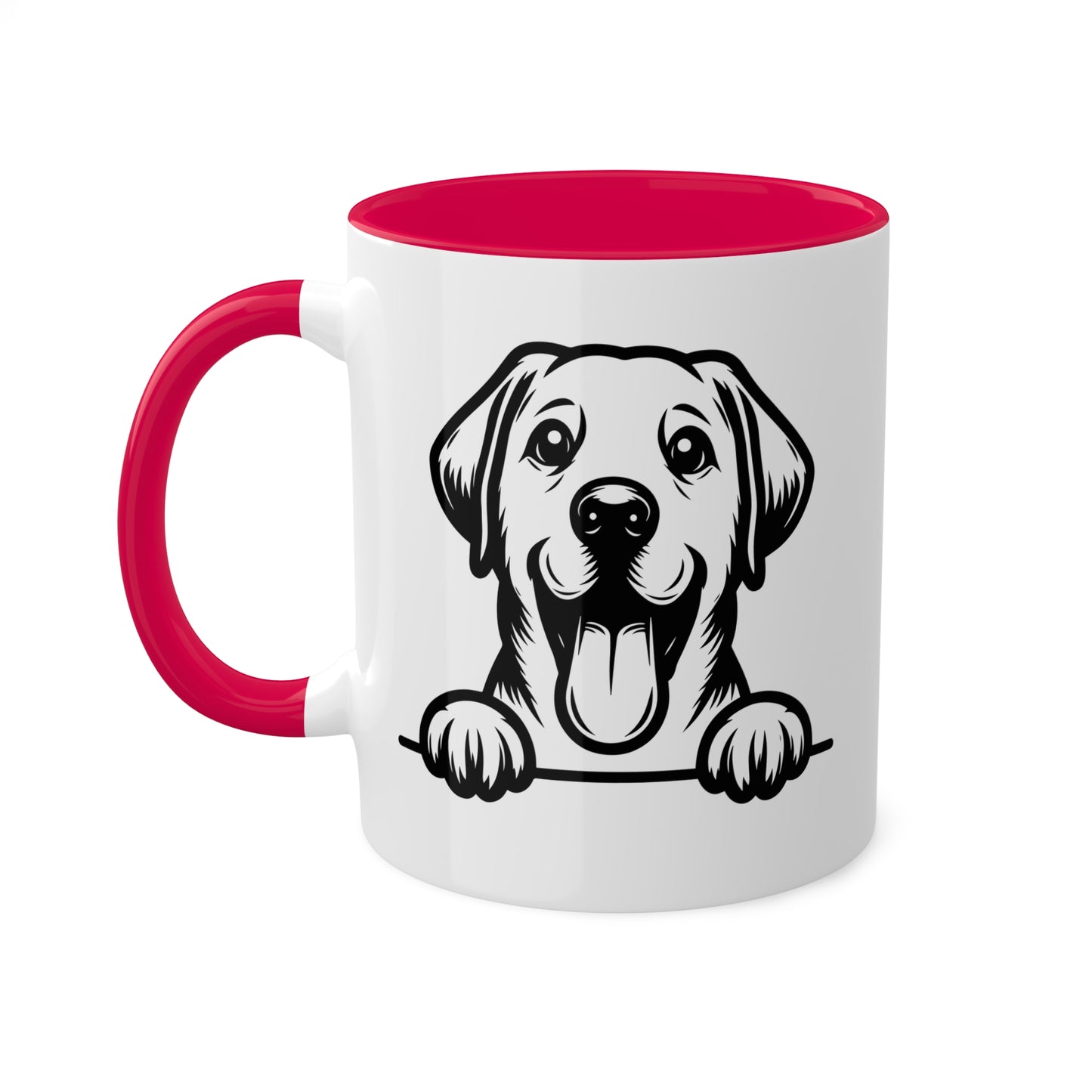 Taza de café con cara de perro Labrador Retriever - Taza colorida de 11 oz