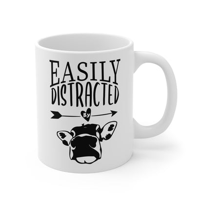 Easily Distracted By Cows - 11 oz Ceramic Mug