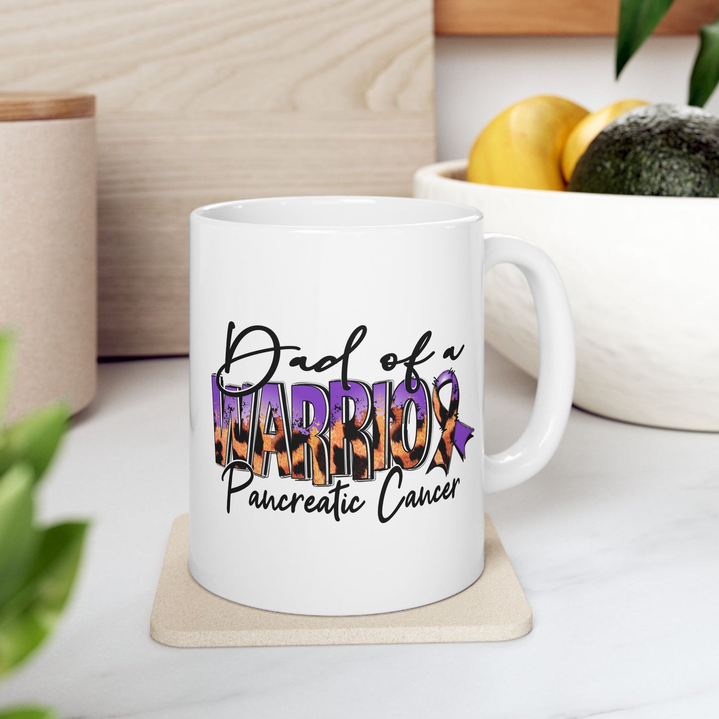 Dad Of A Warrior - Pancreatic Cancer Awareness Mug (11oz, 15oz)