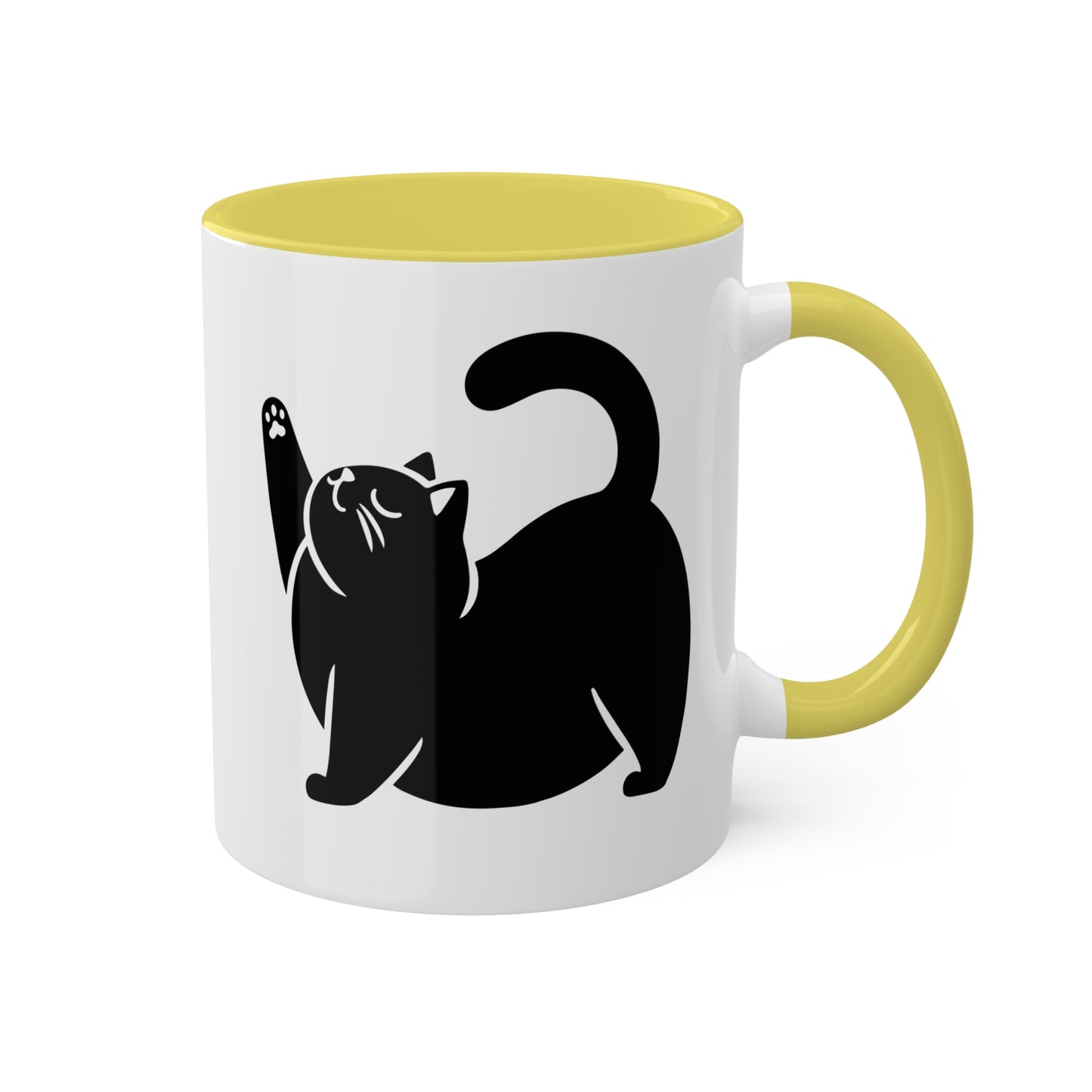 Cute Chunky Yoga Cat Stretching - 11 oz Colorful Mug