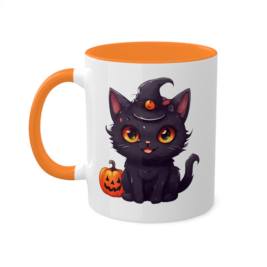 Cute Kawaii Kitty Cat - 11oz Colorful Halloween Mug