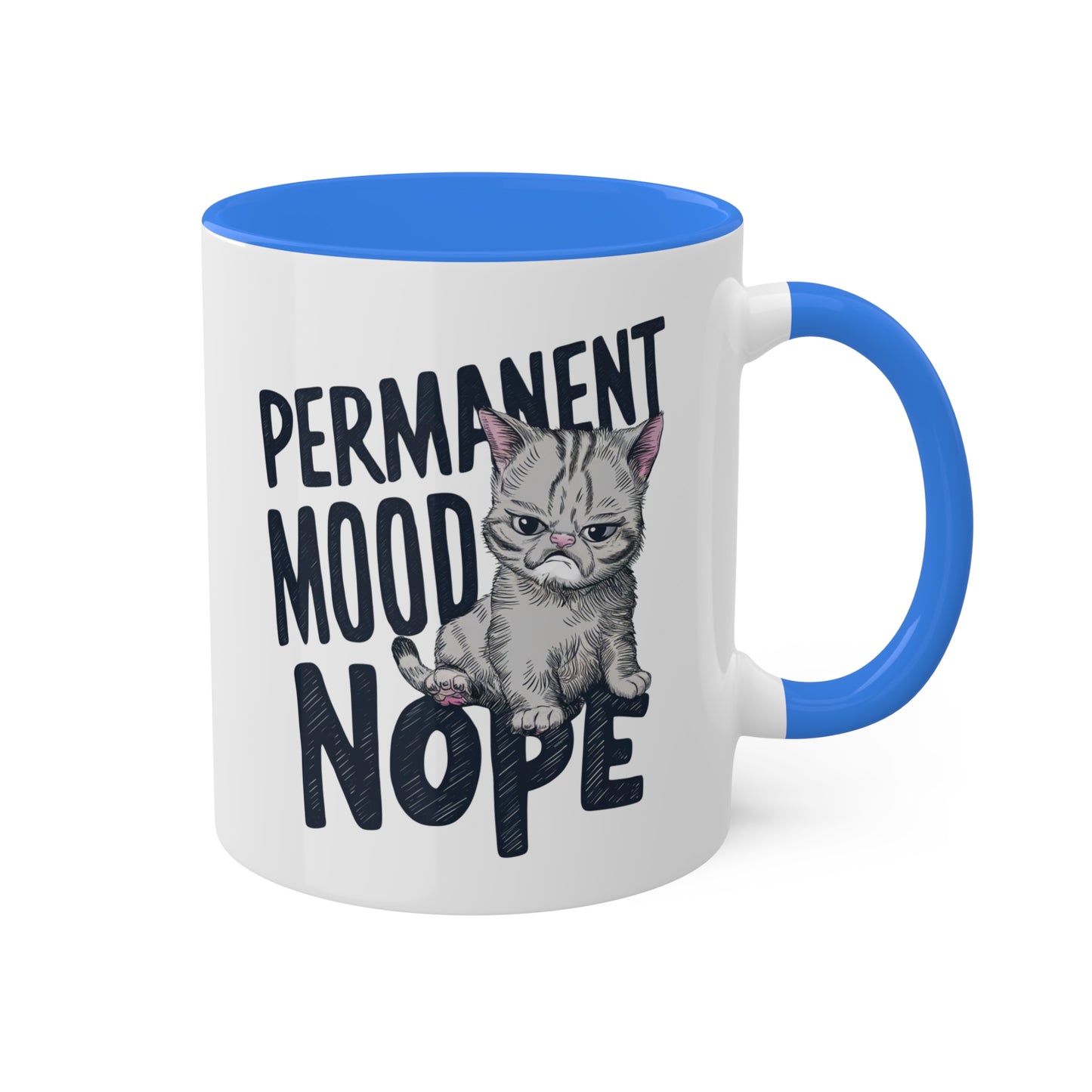 ESTADO DE ÁNIMO PERMANENTE Nope - Taza de café colorida de 11 oz