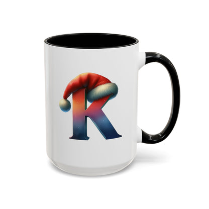 Taza con la letra "K" del alfabeto navideño (11, 15 oz)