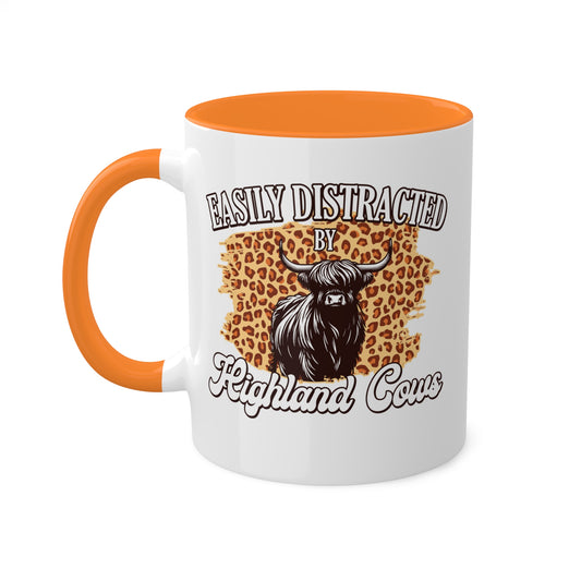 Easily Distracted By Highland Cows - 11oz Colorful Mug