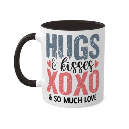 Hugs & Kisses XOXO & So Much Love - 11oz Colorful Valentine's Day Gift Mug