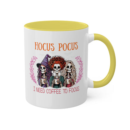 Hocus Pocus I Need Coffee To Focus - 11oz Colorful Halloween Mug