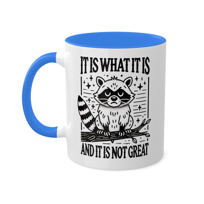 It Is What It Is And It Is Not Great With Adorable Raccoon - 11oz Colorful Mug