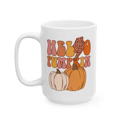 Hello Pumpkin - Fall Thanksgiving Coffee Gift Mug (11oz, 15oz)