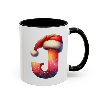 "J" Christmas Alphabet Letter - Holiday Gift Mug (11, 15oz)