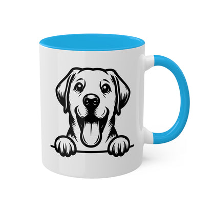 Taza de café con cara de perro Labrador Retriever - Taza colorida de 11 oz