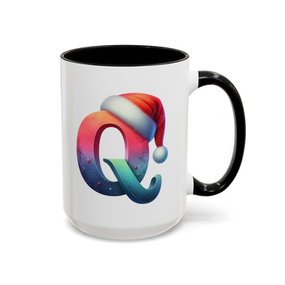 Taza con la letra "Q" del alfabeto navideño (11, 15 oz)