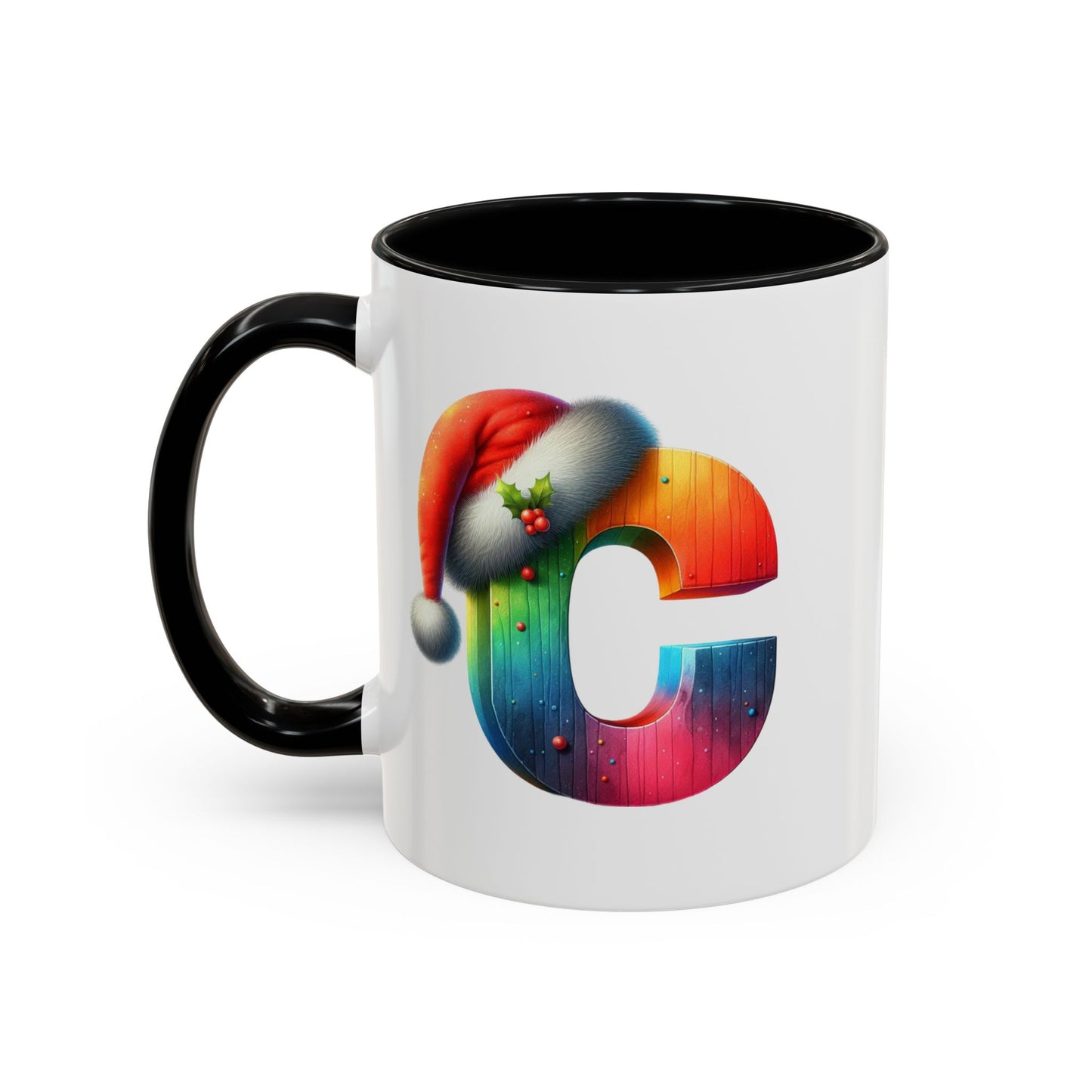 "C" Christmas Alphabet Letter - Holiday Gift Mug (11, 15oz)