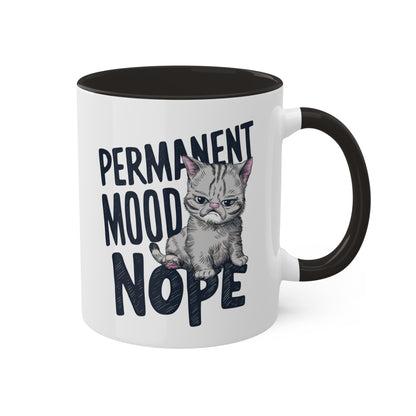 ESTADO DE ÁNIMO PERMANENTE Nope - Taza de café colorida de 11 oz