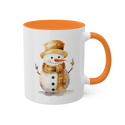 Cute Golden Yellow Christmas Snowman - 11 oz Holiday Gift Mug