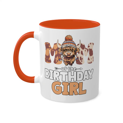 Mamá de la cumpleañera - Taza de café colorida de 11 oz