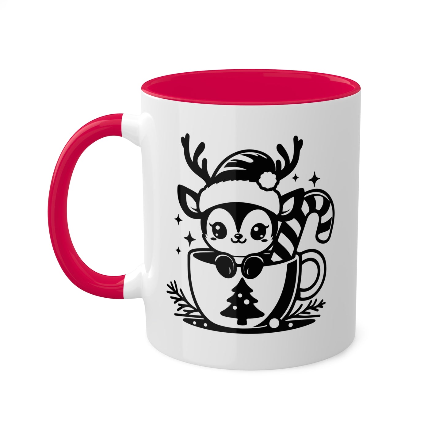 Cute Christmas Cartoon Reindeer - 11 oz Holiday Gift Mug