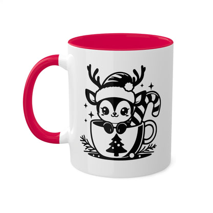 Cute Christmas Cartoon Reindeer - 11 oz Holiday Gift Mug