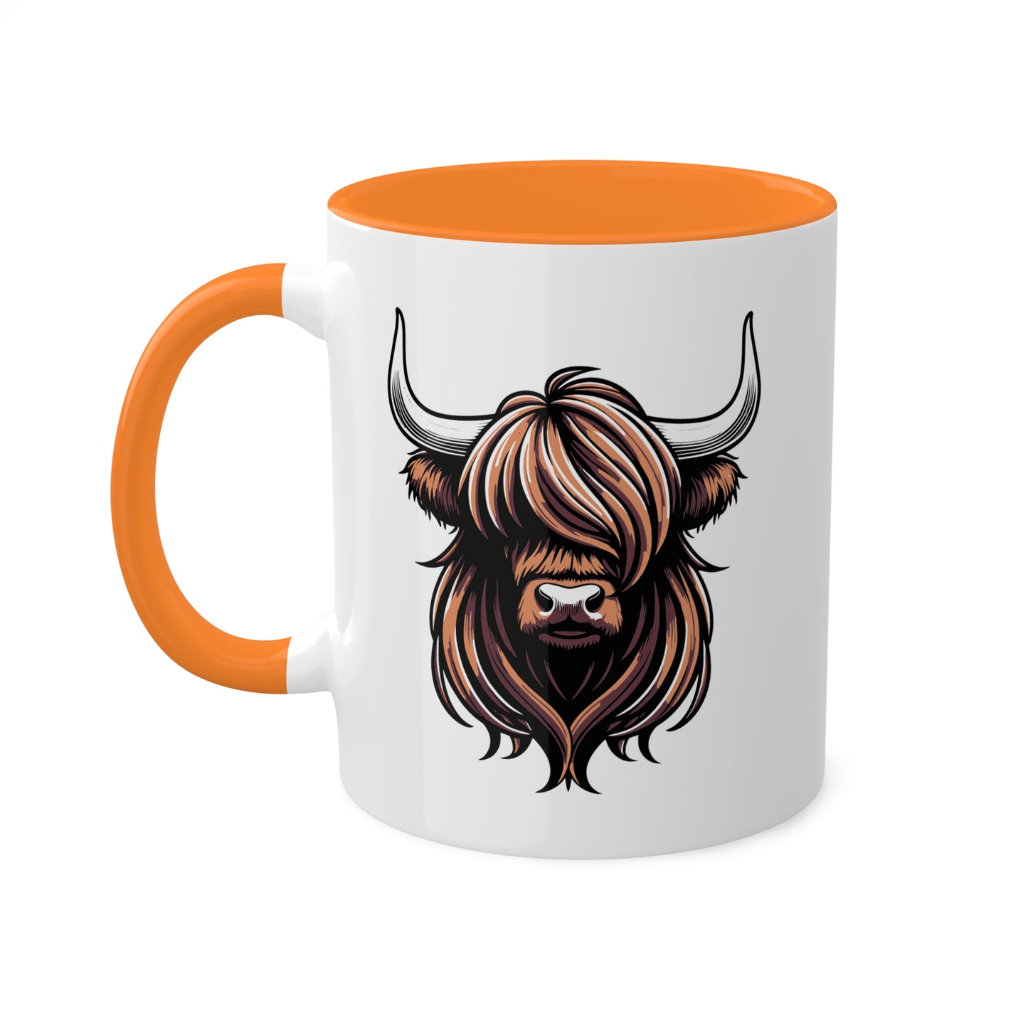 Vaca de las Tierras Altas: linda y sencilla: taza colorida de 11 oz