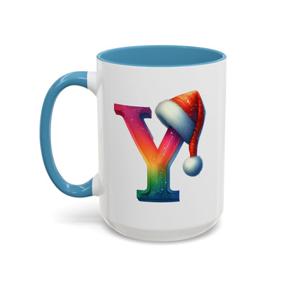 "Y" Christmas Alphabet Letter - Holiday Gift Mug (11, 15oz)