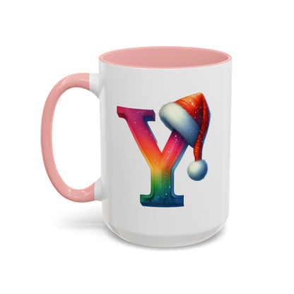 "Y" Christmas Alphabet Letter - Holiday Gift Mug (11, 15oz)