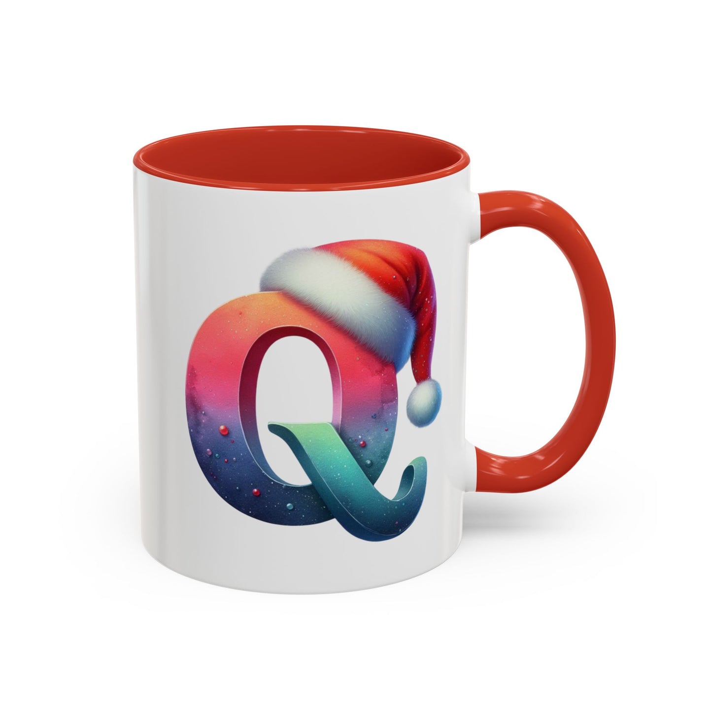 Taza con la letra "Q" del alfabeto navideño (11, 15 oz)