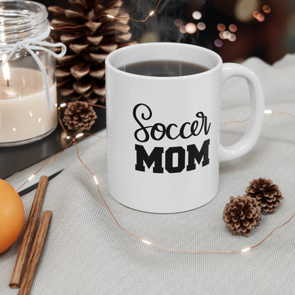 Taza de café de 11 oz para mamás aficionadas al fútbol y los deportes