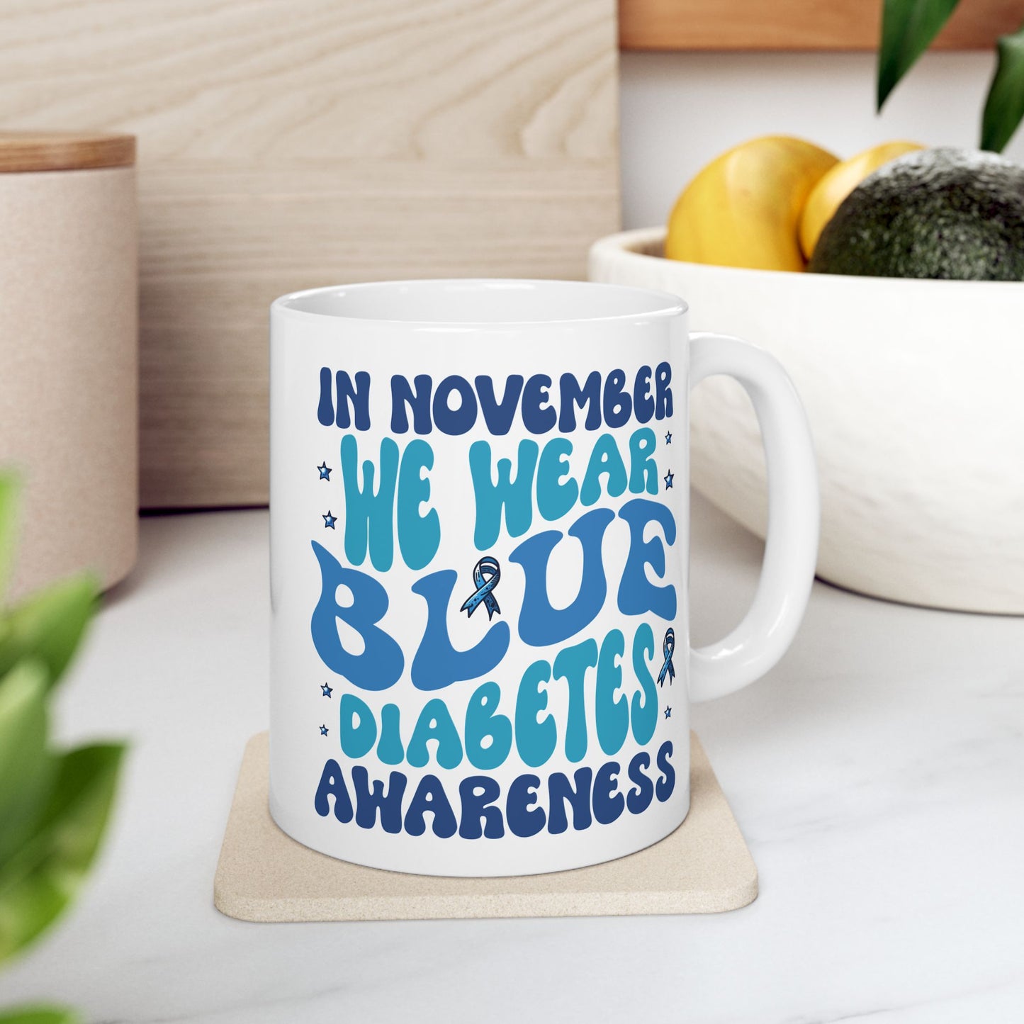 In November, We Wear Blue - Diabetes Awareness Mug (11oz, 15oz)