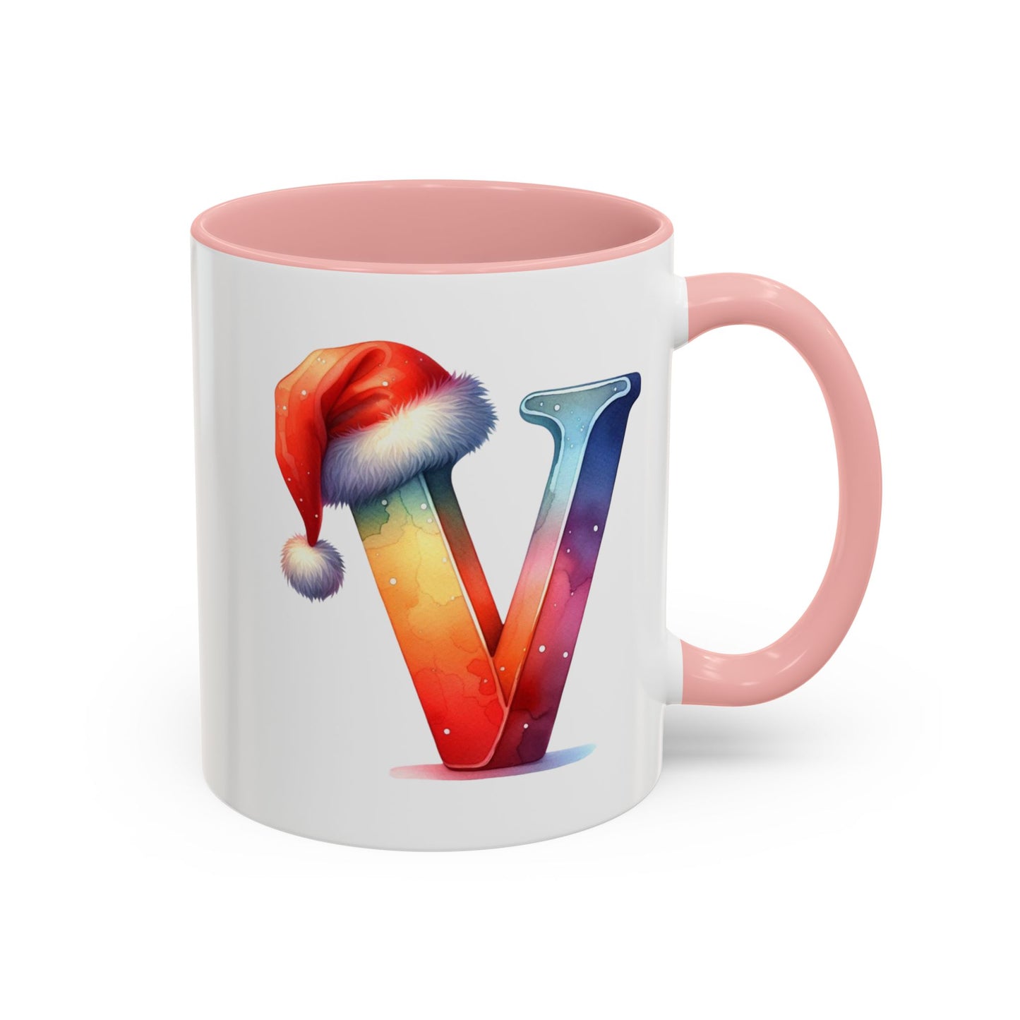 "V" Christmas Alphabet Letter - Holiday Gift Mug (11, 15oz)