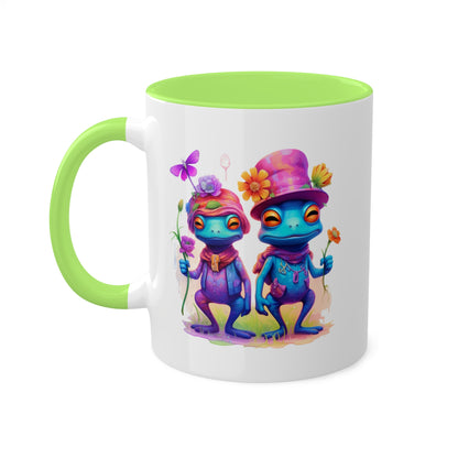 Two Adorable Blue Frogs - 11 oz Colorful & Funny Mug