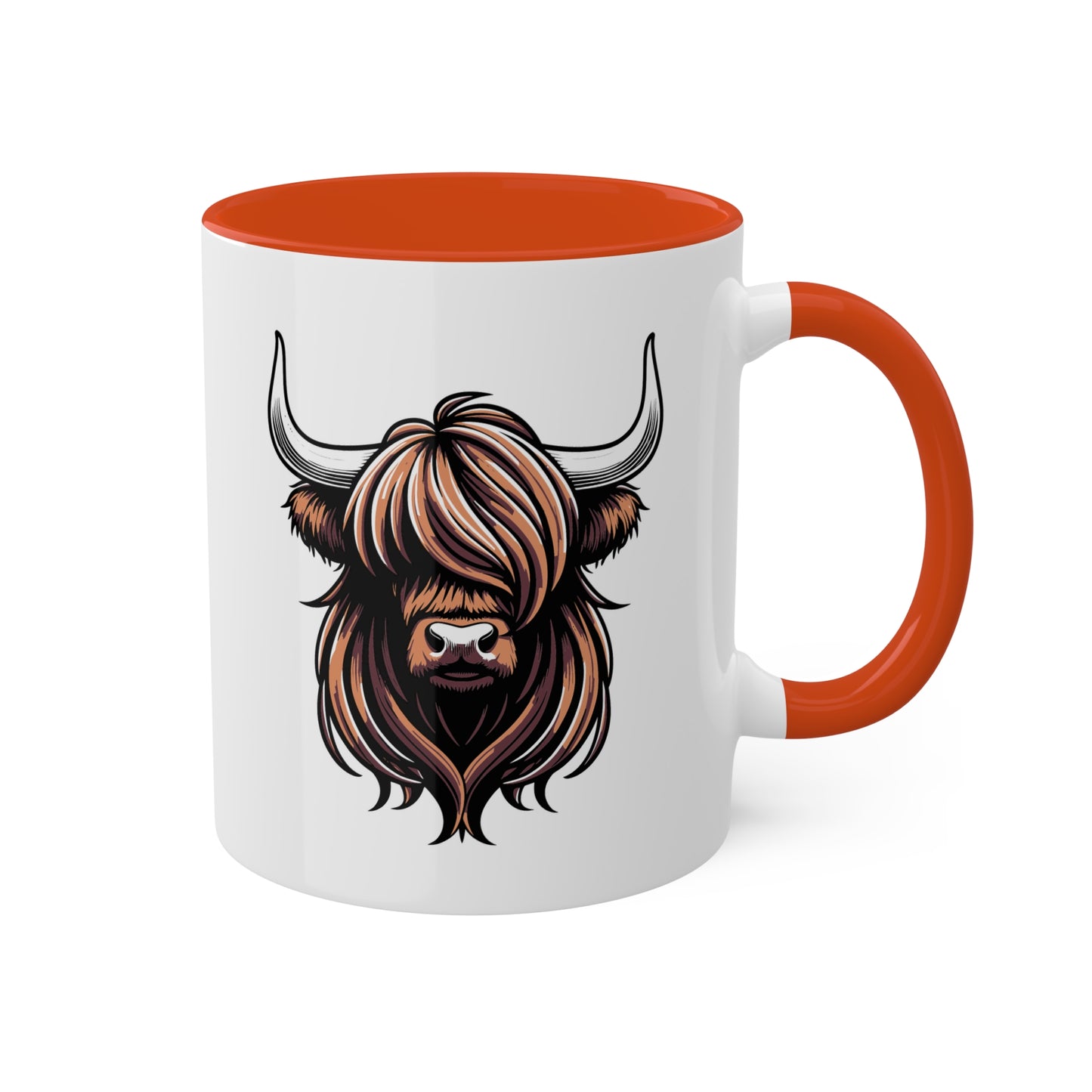 Vaca de las Tierras Altas: linda y sencilla: taza colorida de 11 oz